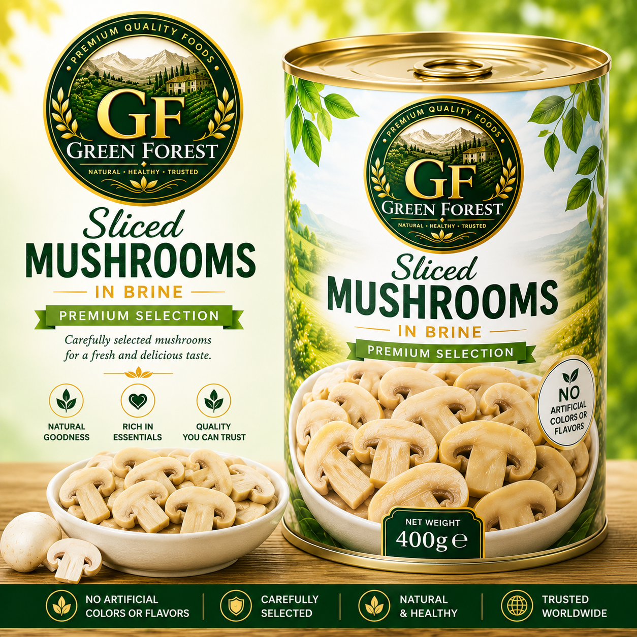 Green Forest Sliced Mushrooms 400g
